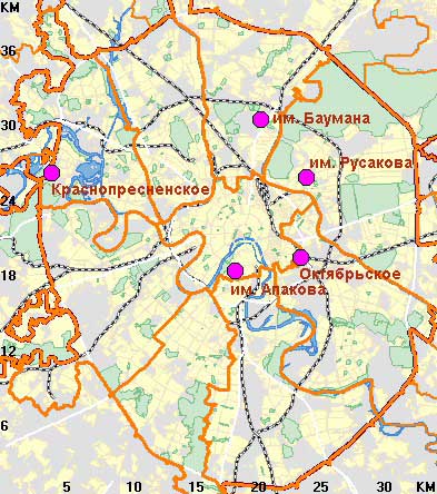 Трамвайные депо на карте Москвы